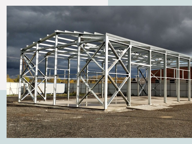 Двускатные ангары в Усть-Кут от 618 руб. за квадрат